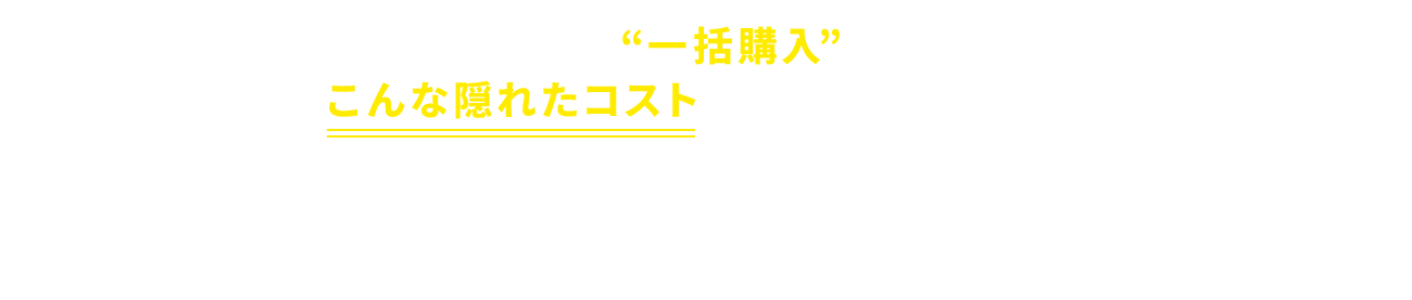 でも、実は“一括購入”にはこんな隠れたコストが潜んでいるんです。それは、